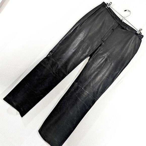 Clifford & Wills Pants - NWOT! CLIFFORD & WILLS! BLACK GENUINE LEATHER HIGH WAIST STRAIGHT PANTS! SZ 12